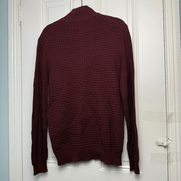 Ethan Pierce Sweater Mens Medium Maroon Knit Pullover Business Casual NWT - Picture 6 of 7